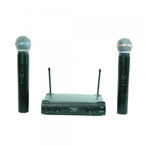 Евтин вокален микрофон MAV338 - безжичен, двоен